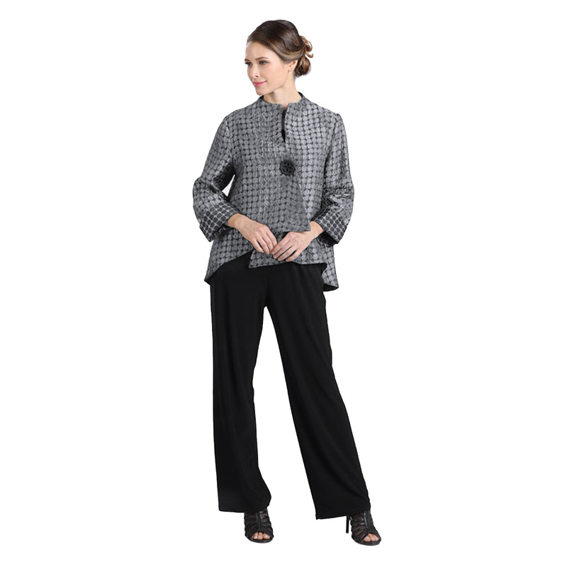 IC Collection Two-Tone Asymmetric Jacket in Grey/Black - 5281J-GRY - Size S & XXL Only!