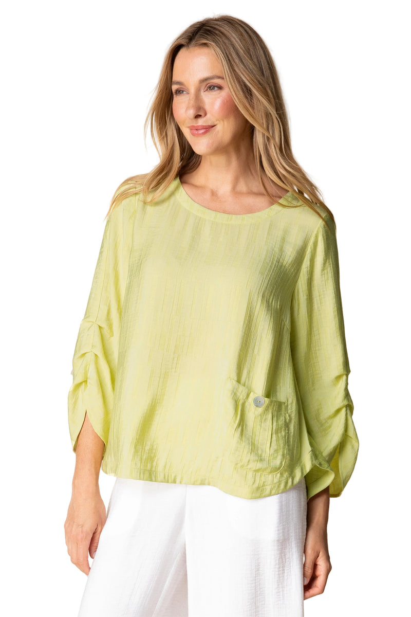 Whisper Jacquard Rayon Pleat Top - 30712
