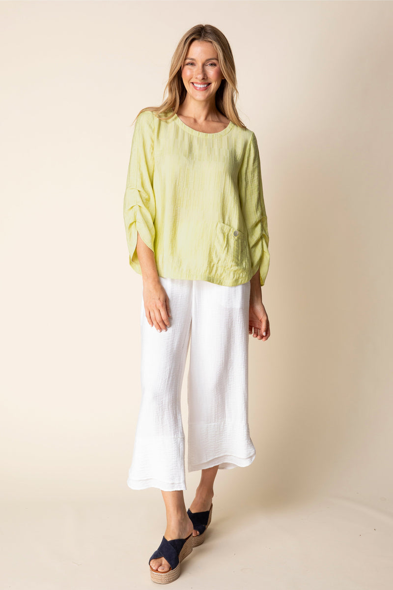 Whisper Jacquard Rayon Pleat Top - 30712