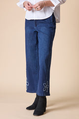 Stretch Denim Tossed Flower Jean - 11464