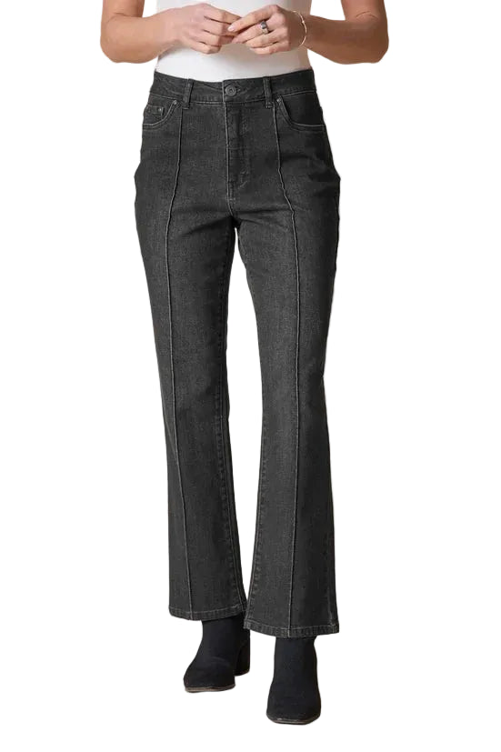 Stretch Denim Seamed Flare Jean - 11466