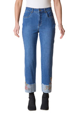 Habitat Stretch Denim Embroidered Cuff Jean - 11475
