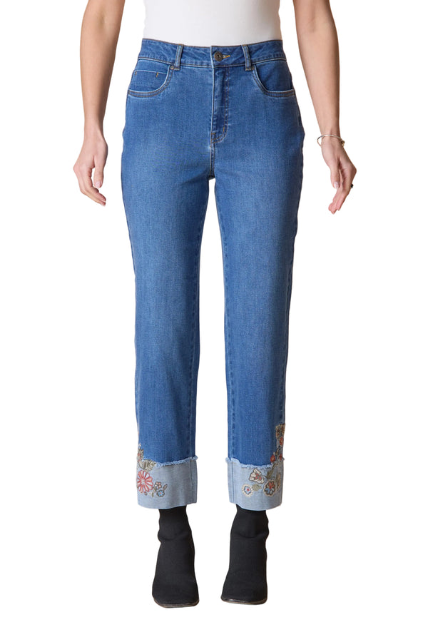 Habitat Stretch Denim Embroidered Cuff Jean - 11475