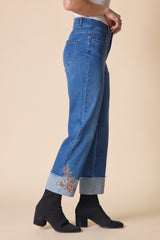 Habitat Stretch Denim Embroidered Cuff Jean - 11475