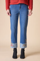 Habitat Stretch Denim Embroidered Cuff Jean - 11475