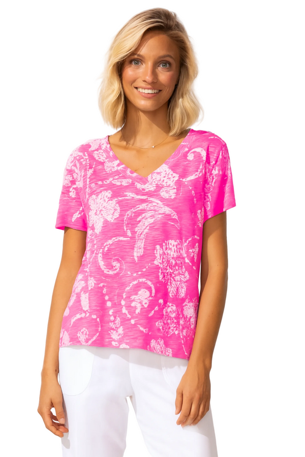 Peruvian Cotton Vintage Scroll Tee - 11600