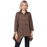 Asymmetrical Blouse Jacket in Chocolate Brown - 8074B-BRN