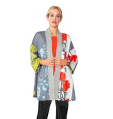 Bold Floral Open Front Jacket in Red/Multi - 6170J