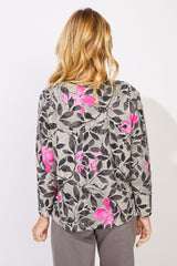 Foliage Floral Cotton Boxy Tee - 12125