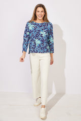 Foliage Floral Cotton Boxy Tee - 12125