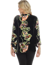 Artful Fans Velvet Blouse - 1213FSD