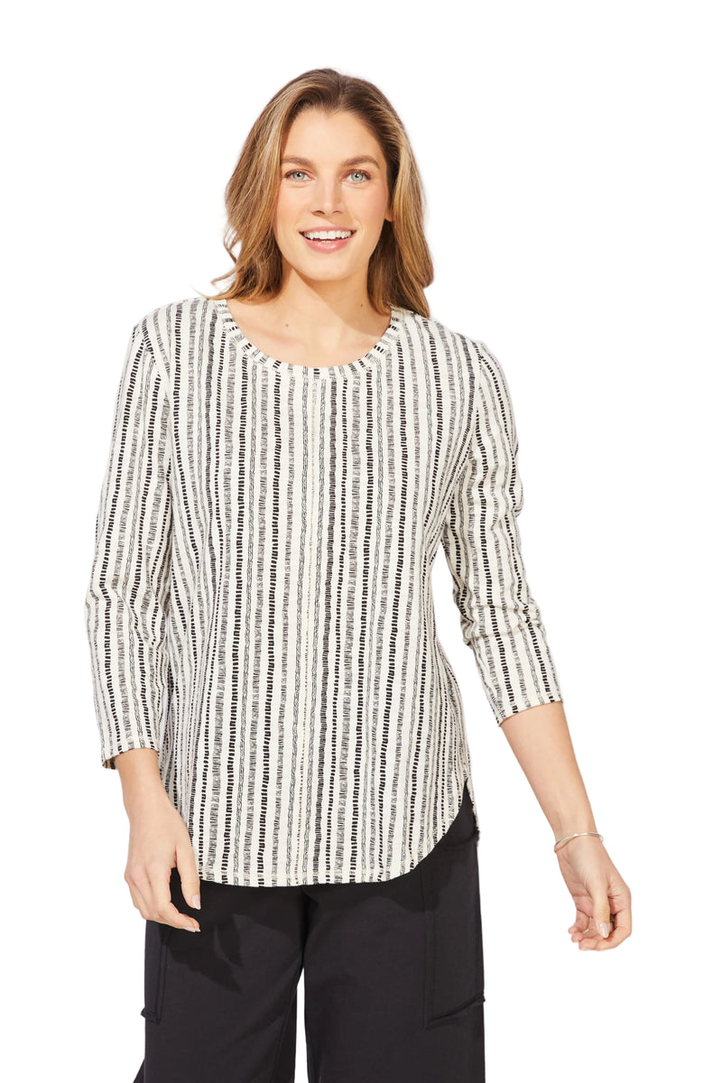 Canyon Stripe High Lo Seamed Tee - 12243