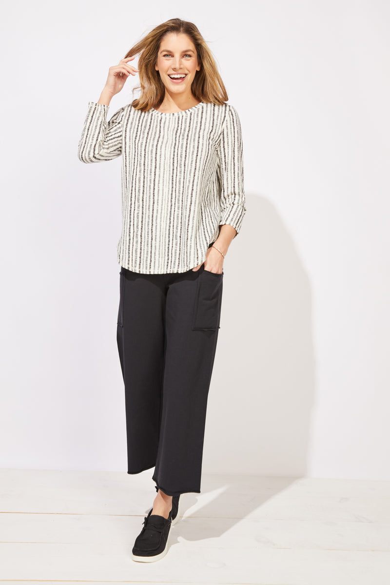 Canyon Stripe High Lo Seamed Tee - 12243