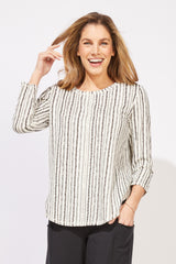 Canyon Stripe High Lo Seamed Tee - 12243