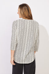 Canyon Stripe High Lo Seamed Tee - 12243