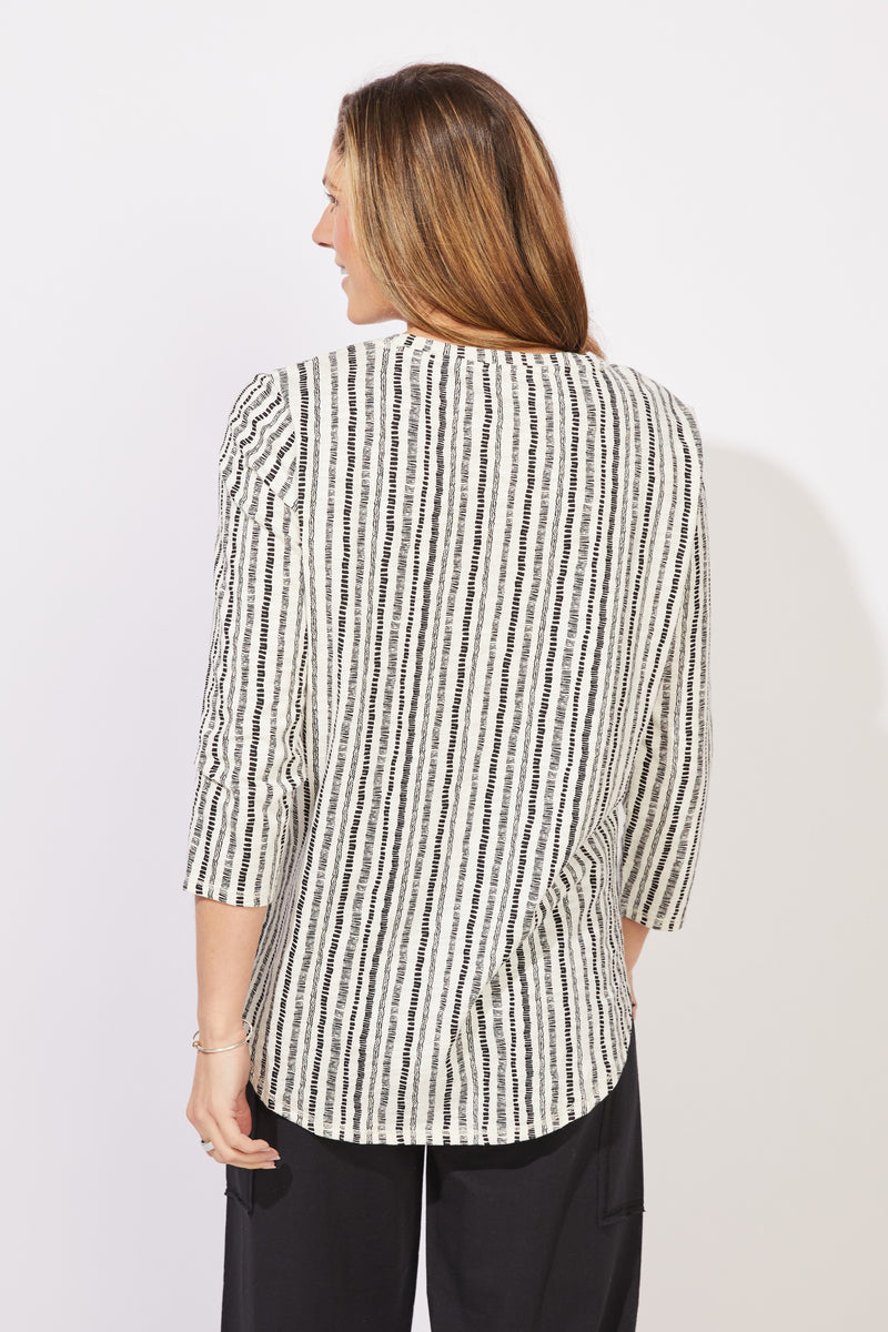 Canyon Stripe High Lo Seamed Tee - 12243