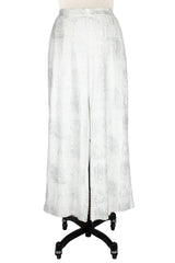Textured Foil Wide Leg Pant in Silver/White - 1232-SLV