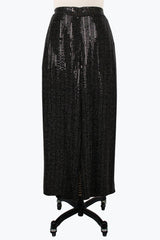 SEQUIN WIDE LEG PANTS - 1234-BLK
