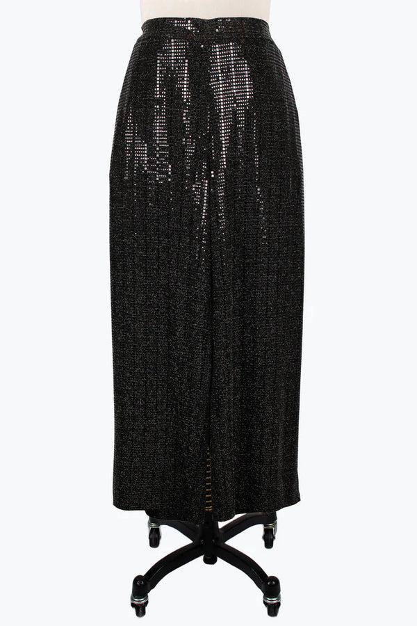 SEQUIN WIDE LEG PANTS - 1234-BLK