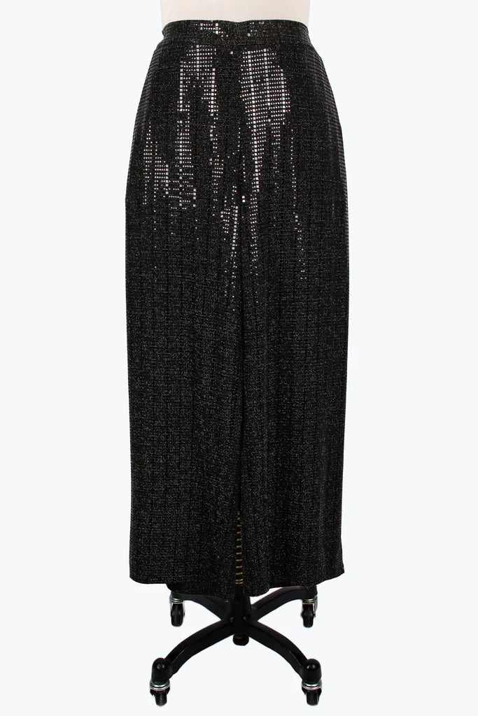 SEQUIN WIDE LEG PANTS - 1234-BLK