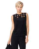 Polka-Dot Cut-Out Sleeveless Tank - C1234T