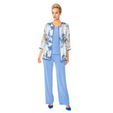 IC CollectionFloral Burnout Jacket in Blue - 4841J-BLU