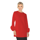 Solid Floral Sleeve Tunic in Red - 6698T-RD