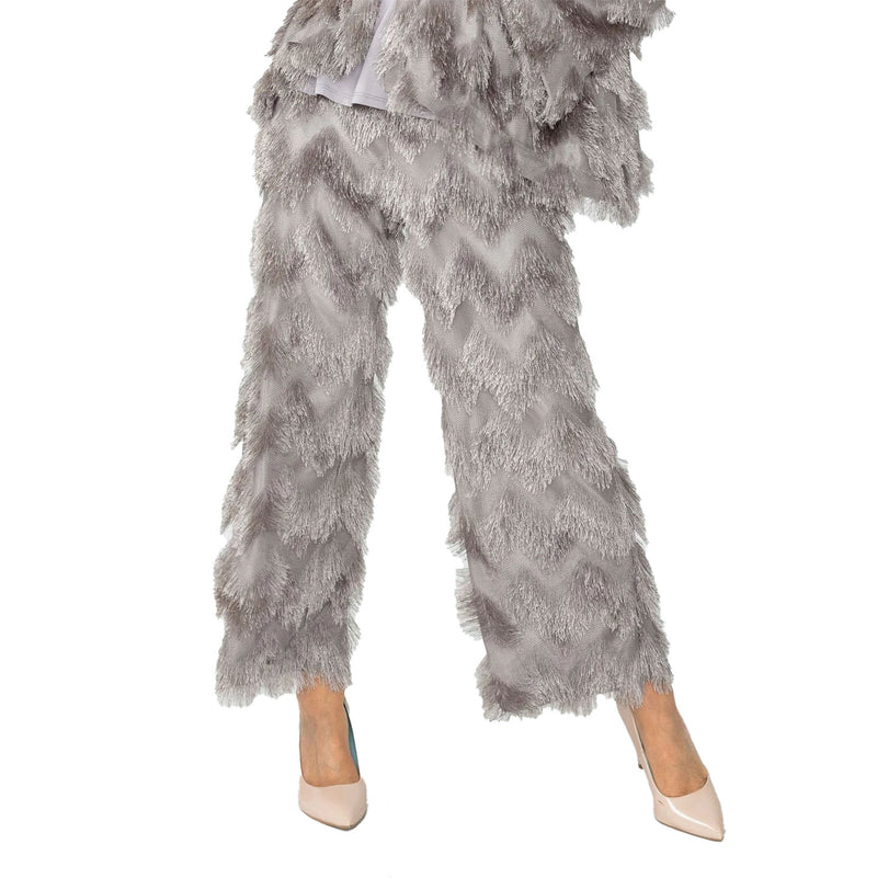 Fall'24! IC Collection Fringe Embellished Pant in Grey - 6936P