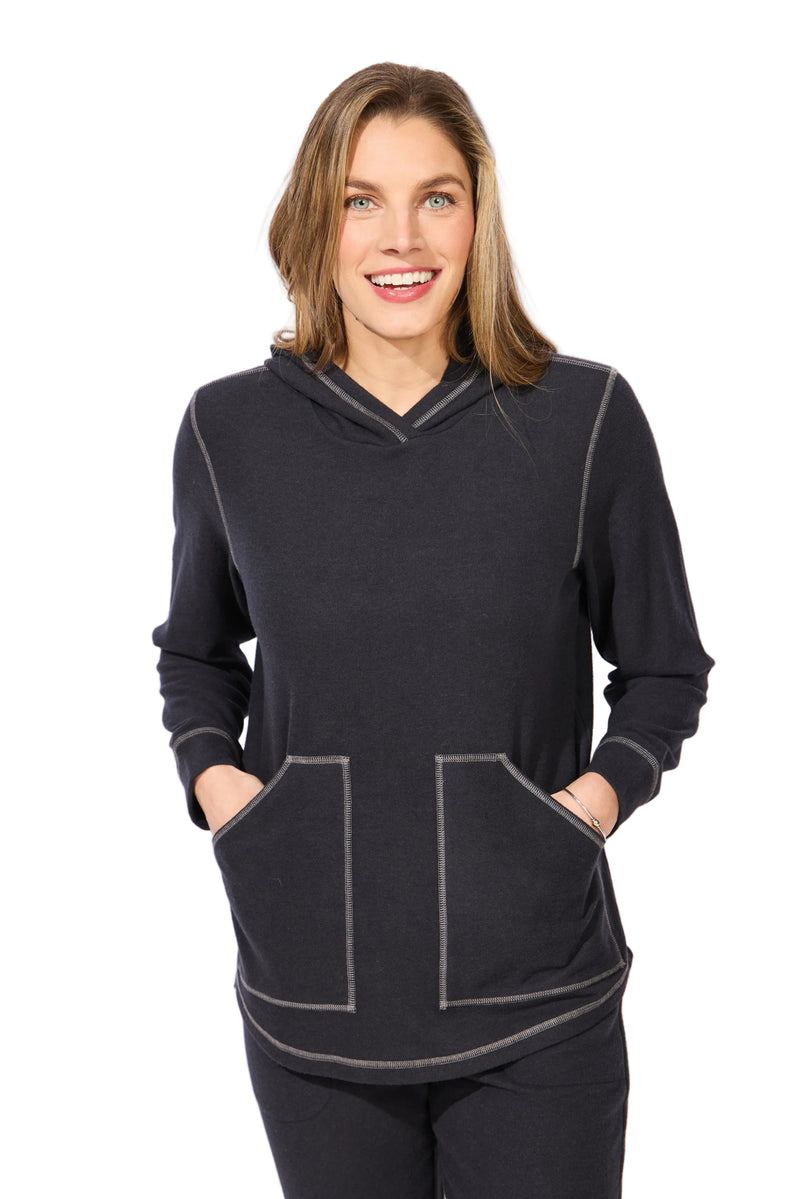 Buttery Rib Knit Hoodie - 13211