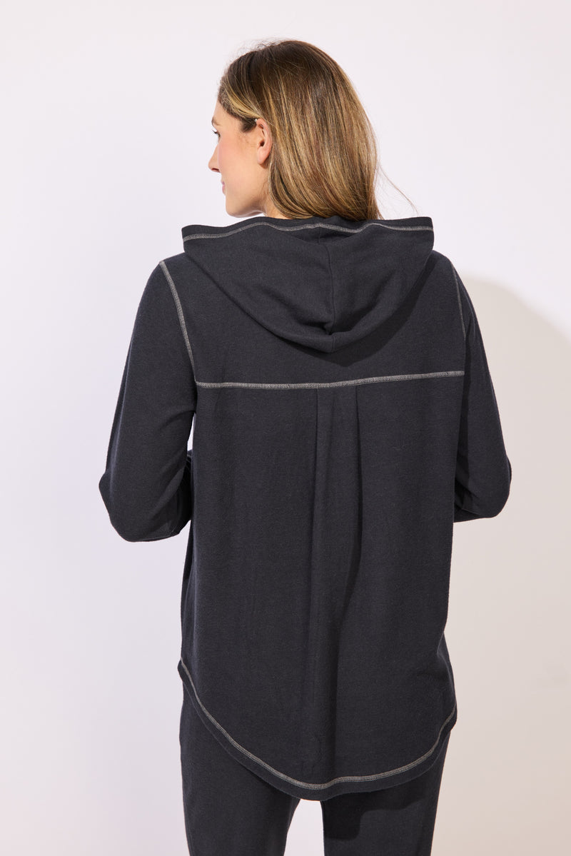 Buttery Rib Knit Hoodie - 13211