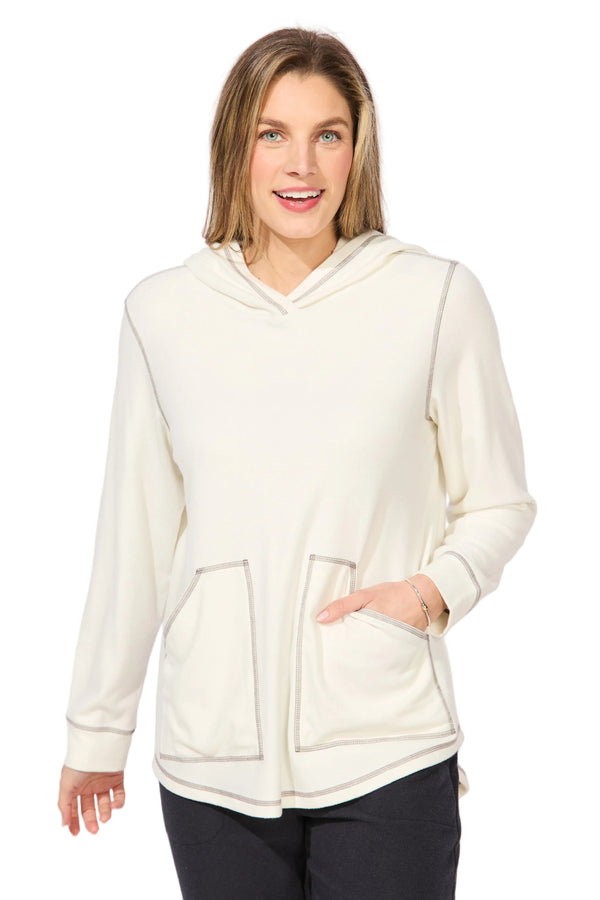 Buttery Rib Knit Hoodie - 13211