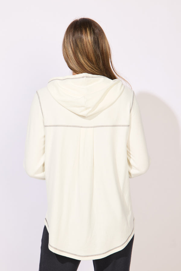 Buttery Rib Knit Hoodie - 13211