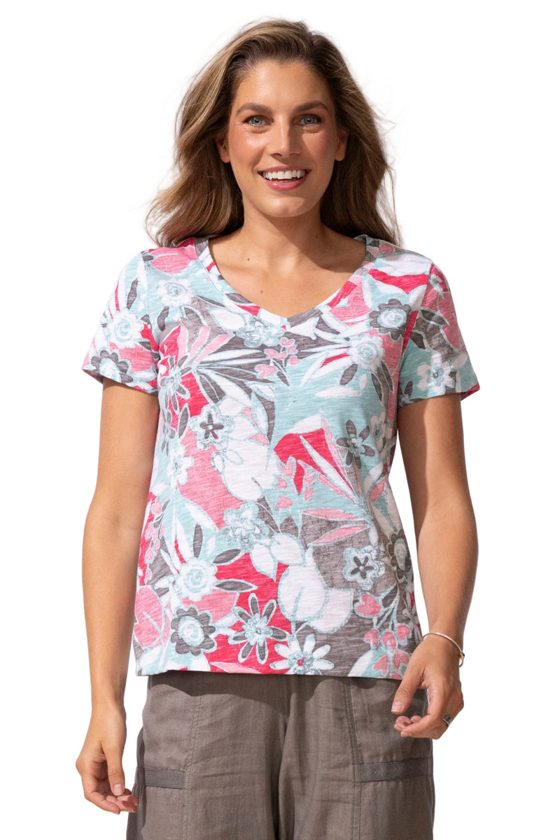 Peruvian Cotton Fiji Floral Tee - 13400
