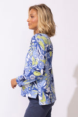 Peruvian Cotton Fiji Floral Hi-Lo Scoop Neck Tee - 13425