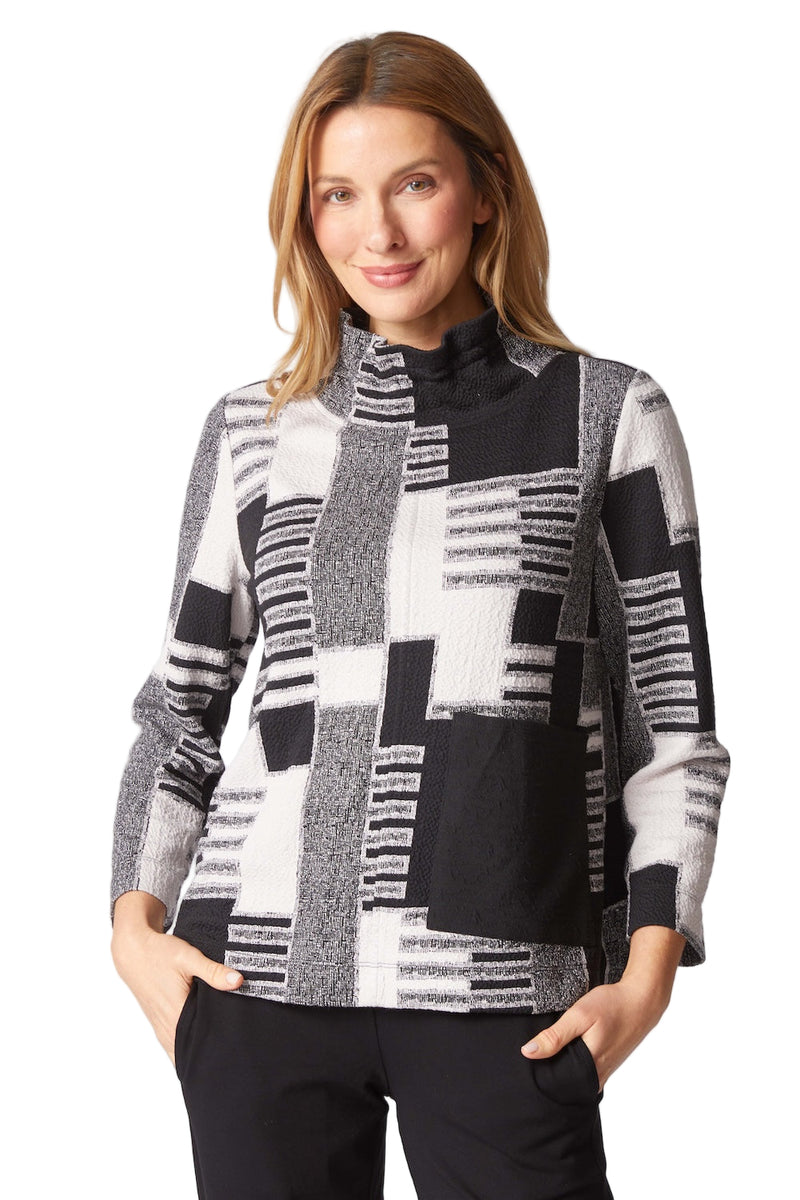 Fair and Square Ruched Collar Top - 13514