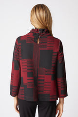 Fair and Square Ruched Collar Top - 13514