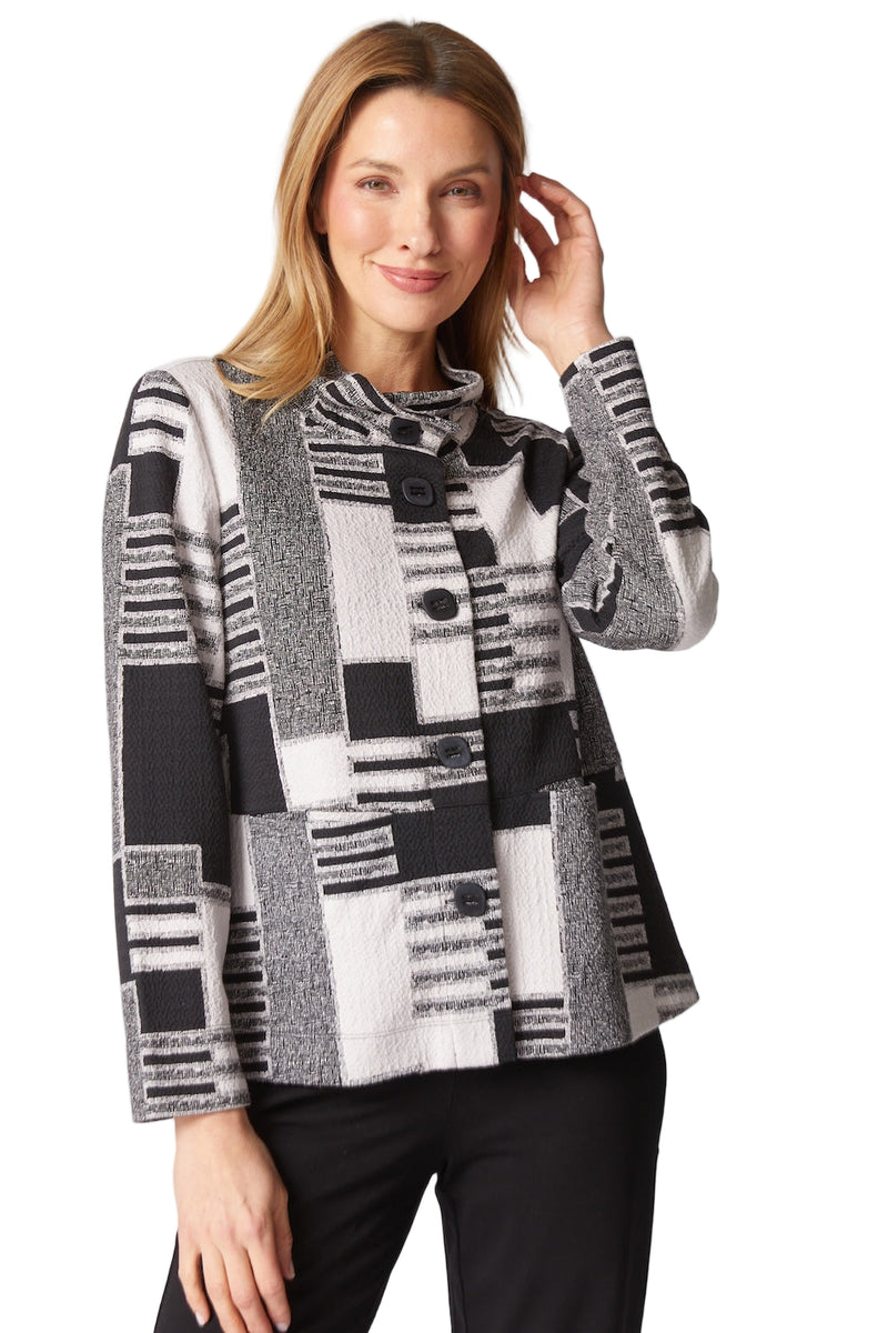 Squared Away Jacket - 13519 in Dove - Front View