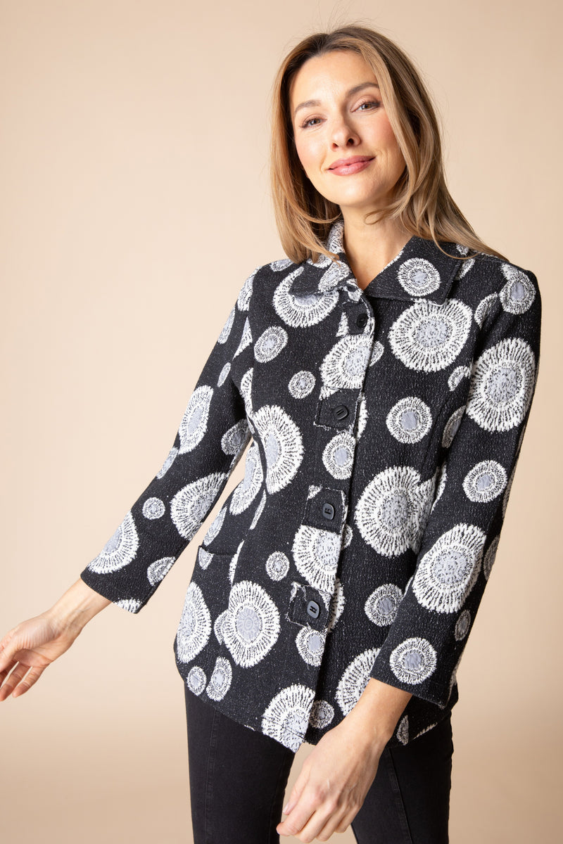 Circle Back Patch Button Jacket - 13640