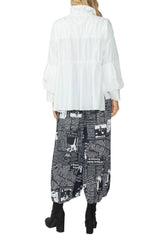 Tiered Zip Front Jacket in White - 1395J-WHT