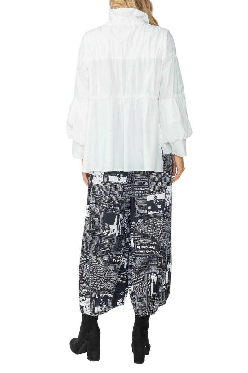 Tiered Zip Front Jacket in White - 1395J-WHT