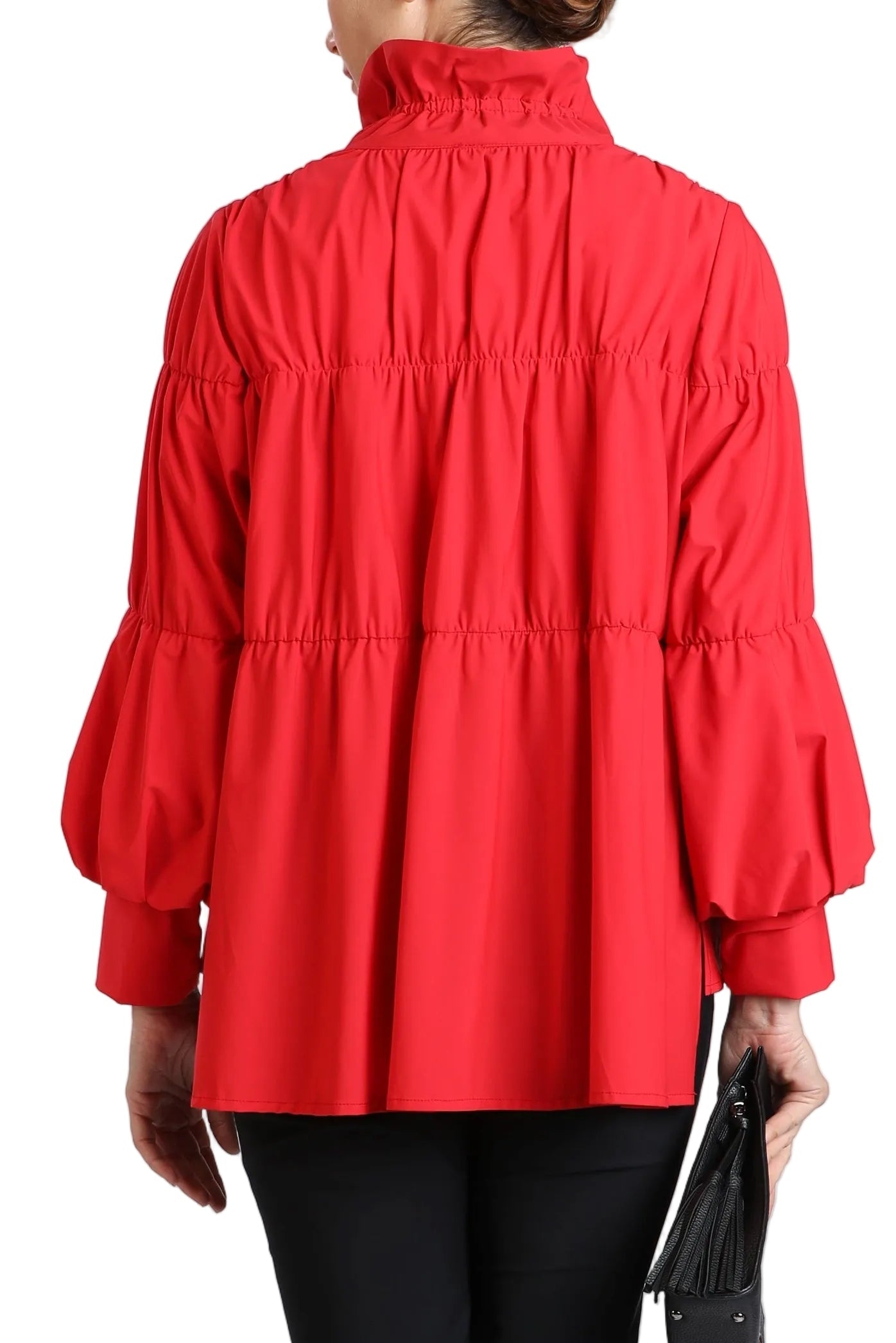 Groove Jacket Red Vibrant Red Tiered Zip-Front Jacket - 1395J-RED – Shop My Fair Lady