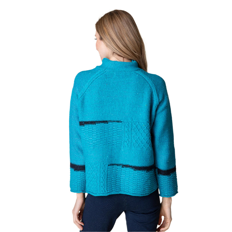 Habitat "Harvest Tweed" Mixed Cable Stitch Pullover in Capri - 89101-CPR