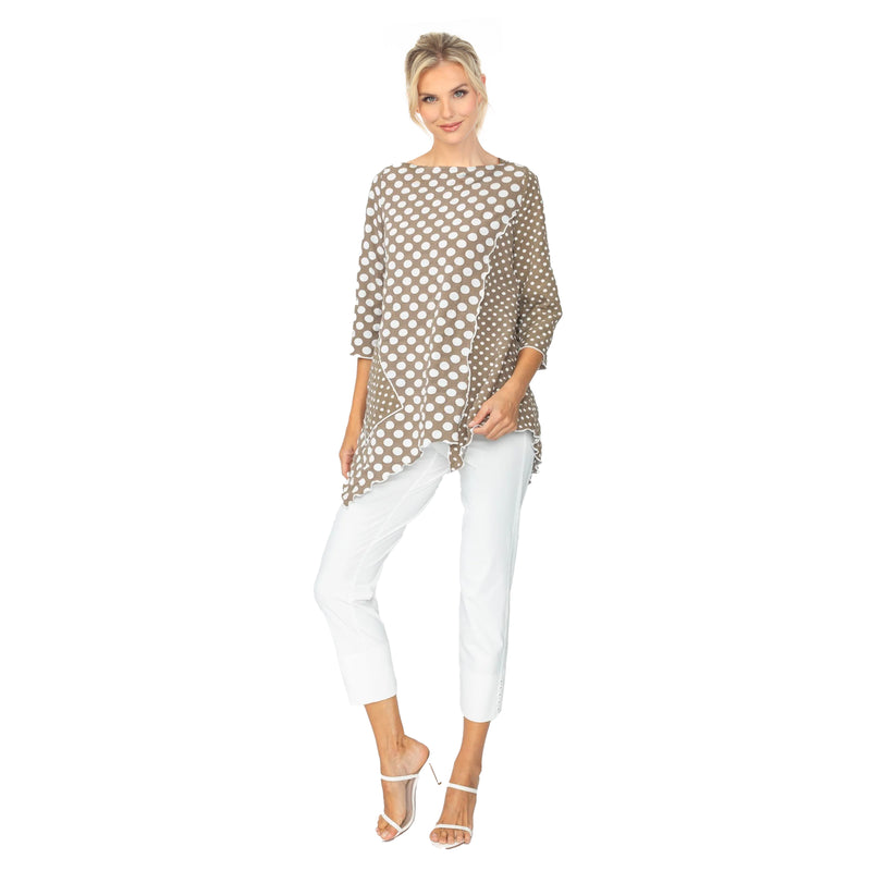 Mixed Polka Dot Tunic - C1062T-BRN