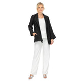 Textured Stripe Easy Open Front Jacket in Black - 6831J-BLK
