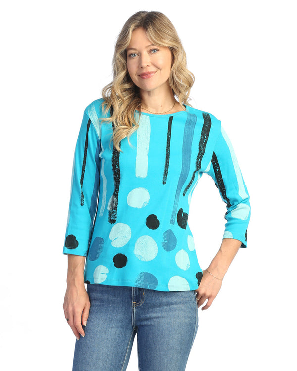 Jess & Jane "Drizzle" Abstract Top - 14-2032