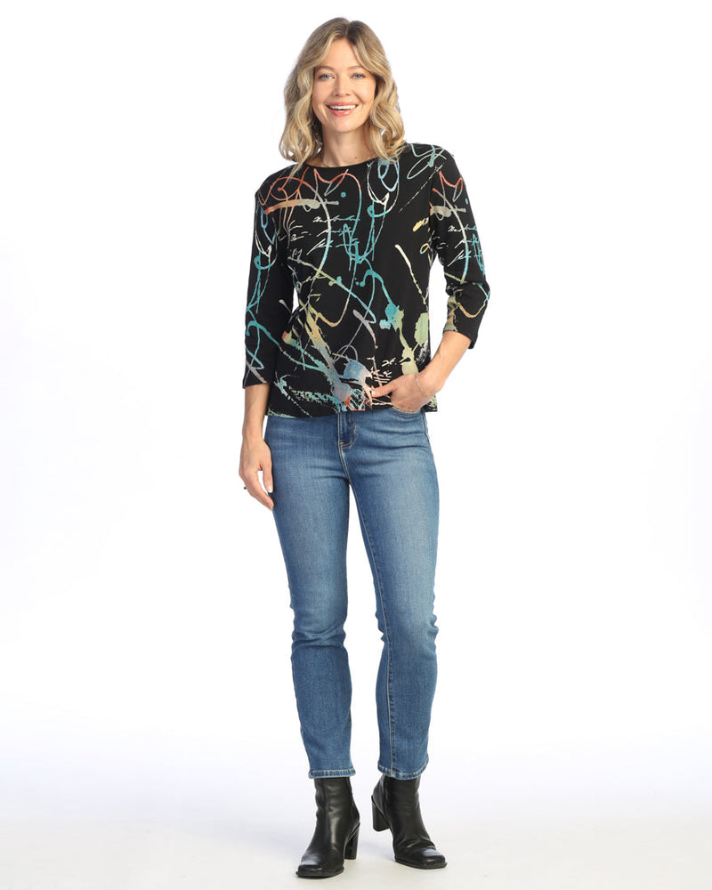 Jess & Jane "Rhapsody" Abstract Top - 14-2036