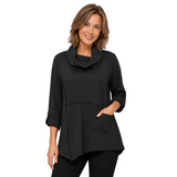 Soft Cotton Knit Cowl-Neck Tunic - HC201