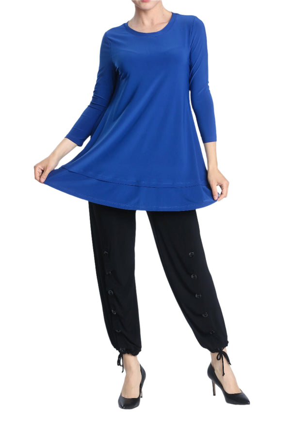 Stretch Knit Basic Tunic in Royal Blue - 1484-BLU