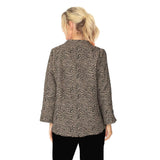 Pebbled Metallic Jacquard One-Button Jacket in Brown - 6750J