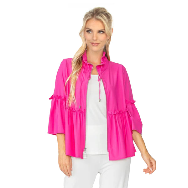 Tiered Peplum Parachute Jacket in Pink - 4646J-PNK